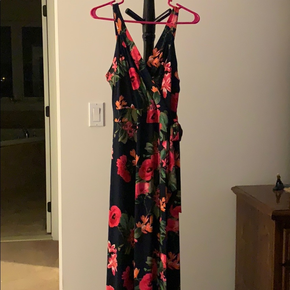 Floral and Navy Maxi Dress